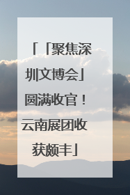 「聚焦深圳文博会」圆满收官！云南展团收获颇丰