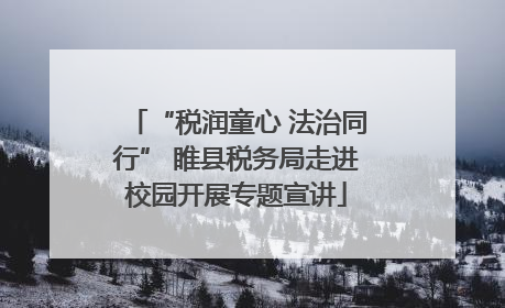 “税润童心 法治同行” 睢县税务局走进校园开展专题宣讲