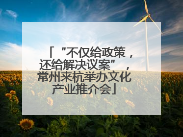 “不仅给政策，还给解决议案”，常州来杭举办文化产业推介会