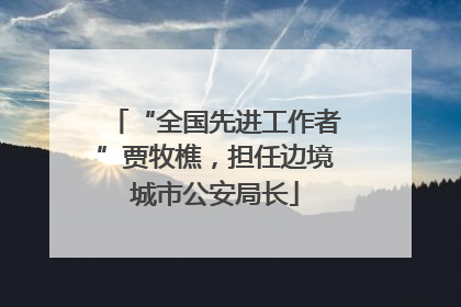 “全国先进工作者”贾牧樵，担任边境城市公安局长