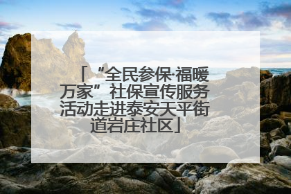 “全民参保·福暖万家”社保宣传服务活动走进泰安天平街道岩庄社区