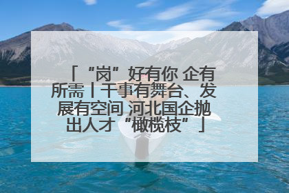 “岗”好有你 企有所需丨干事有舞台、发展有空间 河北国企抛出人才“橄榄枝”