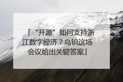 “开源”如何支持浙江数字经济？乌镇这场会议给出关键答案