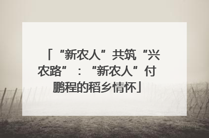 “新农人”共筑“兴农路”：“新农人”付鹏程的稻乡情怀