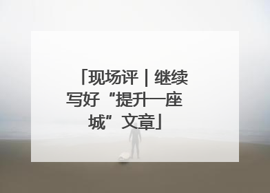 现场评｜继续写好“提升一座城”文章
