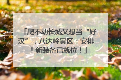 爬不动长城又想当“好汉”，八达岭景区：安排！新装备已就位！