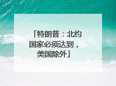 特朗普：北约国家必须达到，美国除外
