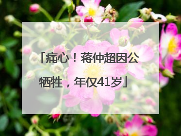 痛心！蒋仲超因公牺牲，年仅41岁