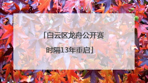白云区龙舟公开赛时隔13年重启