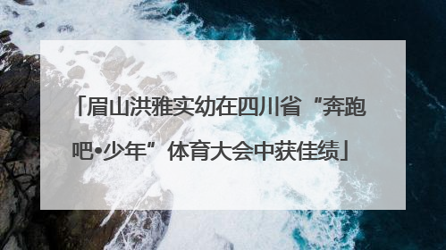 眉山洪雅实幼在四川省“奔跑吧•少年”体育大会中获佳绩