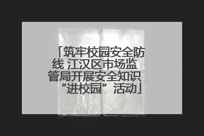 筑牢校园安全防线 江汉区市场监管局开展安全知识“进校园”活动