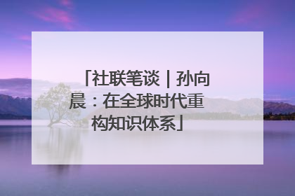 社联笔谈｜孙向晨：在全球时代重构知识体系
