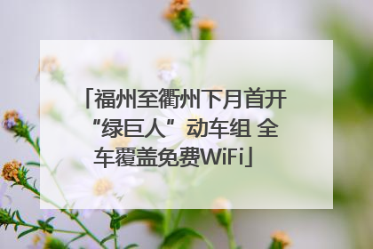 福州至衢州下月首开“绿巨人”动车组 全车覆盖免费WiFi