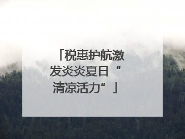 税惠护航激发炎炎夏日“清凉活力”