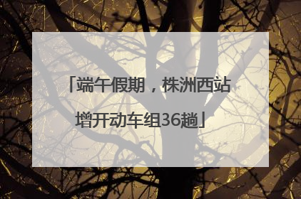 端午假期，株洲西站增开动车组36趟