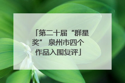 第二十届“群星奖” 泉州市四个作品入围复评