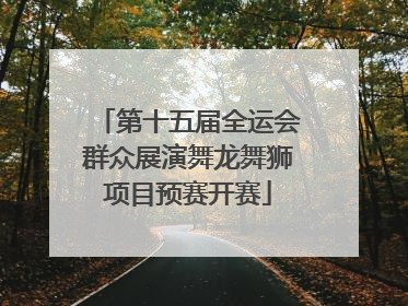 第十五届全运会群众展演舞龙舞狮项目预赛开赛