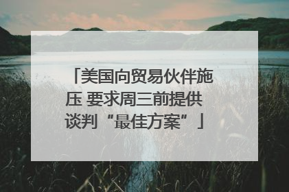 美国向贸易伙伴施压 要求周三前提供谈判“最佳方案”