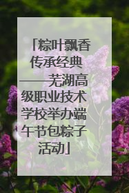粽叶飘香 传承经典——芜湖高级职业技术学校举办端午节包粽子活动
