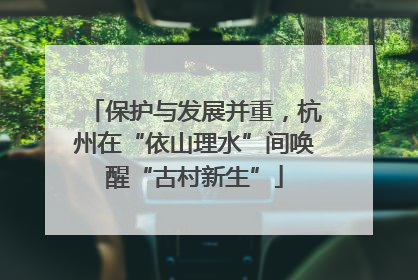 保护与发展并重，杭州在“依山理水”间唤醒“古村新生”