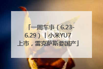 一周车事（6.23-6.29）丨小米YU7上市，雷克萨斯要国产
