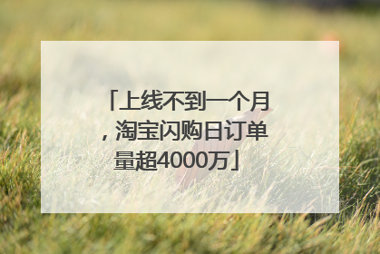 上线不到一个月，淘宝闪购日订单量超4000万