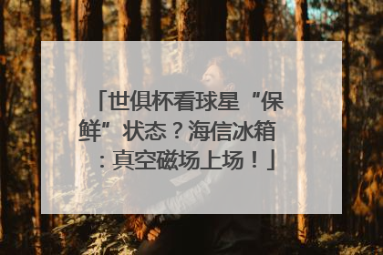 世俱杯看球星“保鲜”状态？海信冰箱：真空磁场上场！