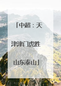 中超：天津津门虎胜山东泰山