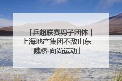 乒超联赛男子团体｜上海地产集团不敌山东魏桥·向尚运动