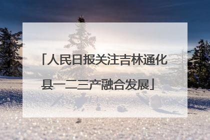 人民日报关注吉林通化县一二三产融合发展