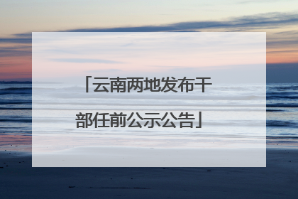 云南两地发布干部任前公示公告
