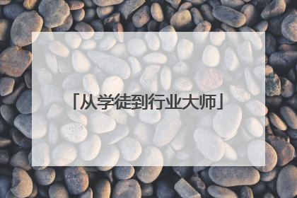 从学徒到行业大师
