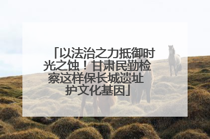 以法治之力抵御时光之蚀！甘肃民勤检察这样保长城遗址 护文化基因
