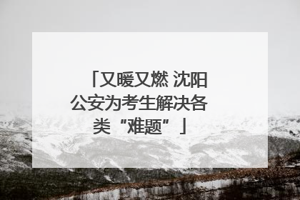 又暖又燃 沈阳公安为考生解决各类“难题”