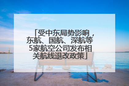 受中东局势影响，东航、国航、深航等5家航空公司发布相关航线退改政策