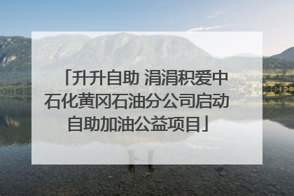 升升自助 涓涓积爱中石化黄冈石油分公司启动自助加油公益项目
