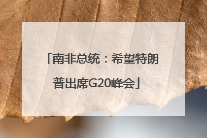 南非总统：希望特朗普出席G20峰会
