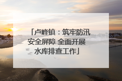 卢峰镇：筑牢防汛安全屏障 全面开展水库排查工作