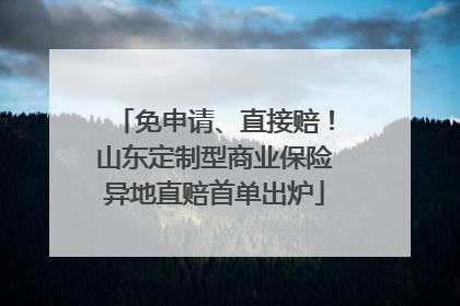 免申请、直接赔！山东定制型商业保险异地直赔首单出炉