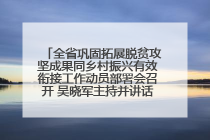 全省巩固拓展脱贫攻坚成果同乡村振兴有效衔接工作动员部署会召开 吴晓军主持并讲话 罗东川作安排部署