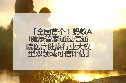 全国首个！蚂蚁AI健康管家通过信通院医疗健康行业大模型双领域可信评估