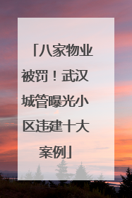 八家物业被罚！武汉城管曝光小区违建十大案例