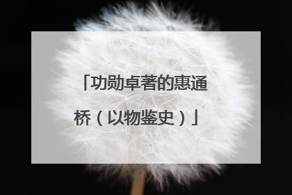 功勋卓著的惠通桥（以物鉴史）