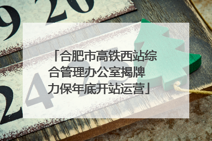 合肥市高铁西站综合管理办公室揭牌 力保年底开站运营