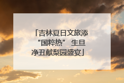 吉林夏日文旅添“国粹热” 生旦净丑献梨园盛宴