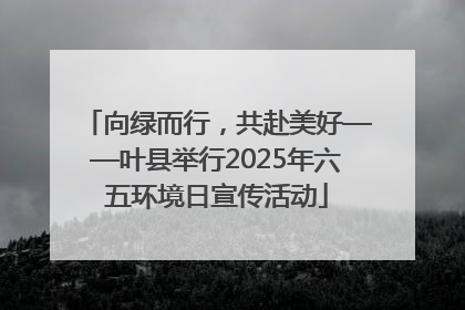 向绿而行，共赴美好——叶县举行2025年六五环境日宣传活动