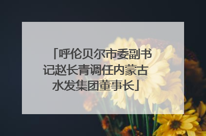 呼伦贝尔市委副书记赵长青调任内蒙古水发集团董事长