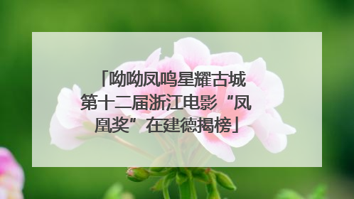 呦呦凤鸣星耀古城 第十二届浙江电影“凤凰奖”在建德揭榜