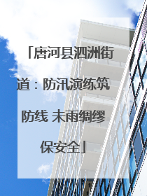 唐河县泗洲街道：防汛演练筑防线 未雨绸缪保安全