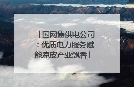 国网焦供电公司：优质电力服务赋能凉皮产业飘香